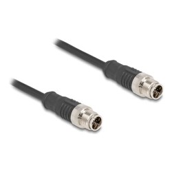 Delock - Sítový kabel - 8 pin M12-X (M) do 8 pin M12-X (M) - 2 m - 6 mm - S/FTP - CAT 5e - cerná