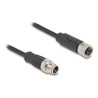 Delock - Sítový kabel - 8 pin M12-X (M) do 8 pin M12-X (F) - 2 m - 6 mm - S/FTP - CAT 5e - cerná