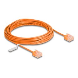 Delock - Patch kabel - RJ-45 (M) krátký do RJ-45 (M) krátký - 5 m - 2.6 mm - UTP - CAT 6 - ultra-tenký - oranžová
