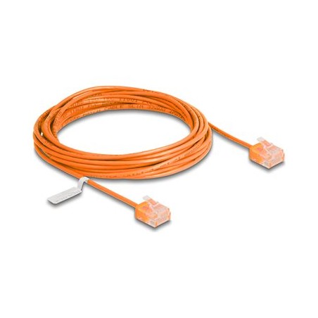 Delock - Patch kabel - RJ-45 (M) krátký do RJ-45 (M) krátký - 5 m - 2.6 mm - UTP - CAT 6 - ultra-tenký - oranžová
