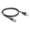 Delock - Sítový kabel - 8 pin M12-X (M) do RJ-45 (M) - 1 m - 6 mm - S/FTP - CAT 5e - provedení bez hrbolku - cerná