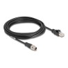 Delock - Sítový kabel - 8 pin M12-X (M) do RJ-45 (M) - 5 m - 6 mm - S/FTP - CAT 5e - bootovaný, provedení bez hrbolku
