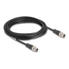 Delock - Sítový kabel - 8kolíkový M12 (M) do 8kolíkový M12 (M) - 5 m - 6 mm - S/FTP - CAT 5e - X-kódovaný - cerná