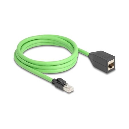 Delock - Sítový prodlužovací kabel - RJ-45 (F) do RJ-45 (M) - 2 m - 6.8 mm - SF/UTP - CAT 6a - bootovaný, provedení bez hrbolku