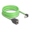 Delock - Prodlužovací kabel - RJ-45 (M) dolu zahnutý do RJ-45 (F) rovné - 5 m - 6.8 mm - SF/UTP - CAT 6a - zelená