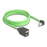 Delock - Sítový prodlužovací kabel - RJ-45 (M) dolu zahnutý do RJ-45 (F) - 2 m - 6.8 mm - SF/UTP - CAT 6a - bootovaný - zelená