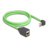Delock - Prodlužovací kabel - RJ-45 (M) zahnutý nahoru do RJ-45 (F) rovné - 1 m - 6.8 mm - SF/UTP - CAT 6a - zelená