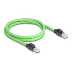 Delock - Patch kabel - RJ-45 (M) do RJ-45 (M) - 1 m - 6.8 mm - SF/UTP - CAT 6a - bootovaný, provedení bez hrbolku - zelená