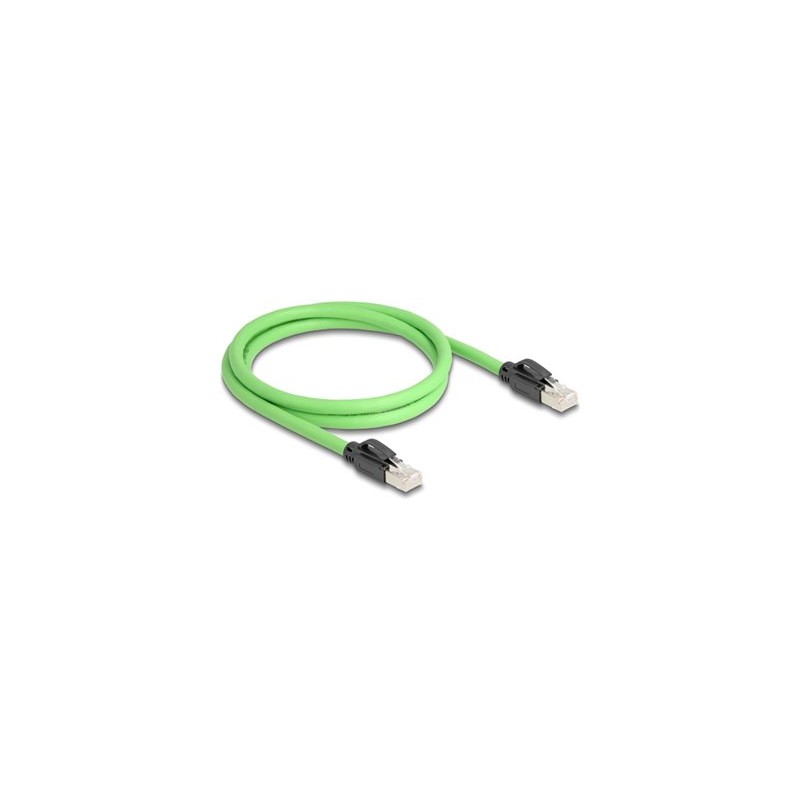 Delock - Patch kabel - RJ-45 (M) do RJ-45 (M) - 1 m - 6.8 mm - SF/UTP - CAT 6a - bootovaný, provedení bez hrbolku - zelená