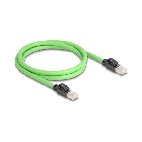 Delock - Patch kabel - RJ-45 (M) do RJ-45 (M) - 1 m - 6.8 mm - SF/UTP - CAT 6a - bootovaný, provedení bez hrbolku - zelená