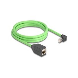 Delock - Sítový prodlužovací kabel - RJ-45 (M) zahnutý nahoru do RJ-45 (F) - 2 m - 6.8 mm - SF/UTP - CAT 6a - prirazení pinu