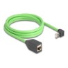 Delock - Sítový prodlužovací kabel - RJ-45 (M) zahnutý nahoru do RJ-45 (F) - 2 m - 6.8 mm - SF/UTP - CAT 6a - prirazení pinu