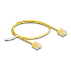 Delock - Patch kabel - RJ-45 (M) krátký do RJ-45 (M) krátký - 50 cm - 2.6 mm - UTP - CAT 6 - lisovaný, ultra-tenký - žlutá