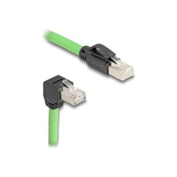 Delock - Sítový kabel - RJ-45 (M) do RJ-45 (M) dolu zahnutý - 5 m - 6.8 mm - SF/UTP - CAT 6a - bootovaný, provedení bez hrbolku