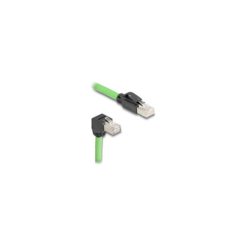 Delock - Sítový kabel - RJ-45 (M) do RJ-45 (M) dolu zahnutý - 5 m - 6.8 mm - SF/UTP - CAT 6a - bootovaný, provedení bez hrbolku