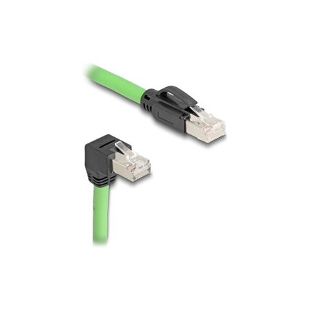 Delock - Sítový kabel - RJ-45 (M) do RJ-45 (M) dolu zahnutý - 5 m - 6.8 mm - SF/UTP - CAT 6a - bootovaný, provedení bez hrbolku