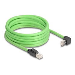 Delock - Patch kabel - RJ-45 (M) rovné do RJ-45 (M) zahnutý nahoru - 5 m - 6.8 mm - SF/UTP - CAT 6a - provedení bez hrbolku