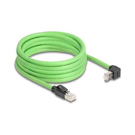 Delock - Patch kabel - RJ-45 (M) rovné do RJ-45 (M) zahnutý nahoru - 5 m - 6.8 mm - SF/UTP - CAT 6a - provedení bez hrbolku
