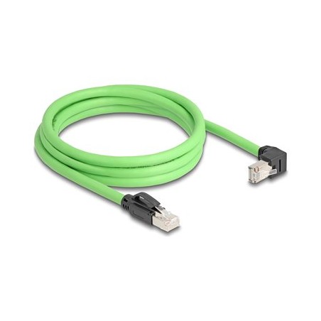 Delock - Patch kabel - RJ-45 (M) do RJ-45 (M) dolu zahnutý - 2 m - 6.8 mm - SF/UTP - CAT 6a - prirazení pinu 1:1 - zelená