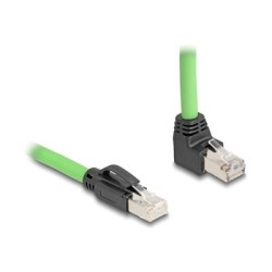 Delock - Sítový kabel - RJ-45 (M) zahnutý nahoru do RJ-45 (M) - 1 m - 6.8 mm - SF/UTP - CAT 6a - bootovaný, provedení bez