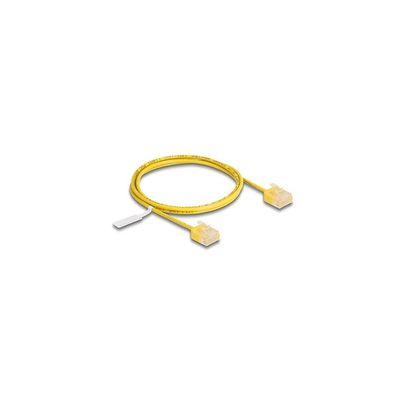 Delock - Patch kabel - RJ-45 (M) do RJ-45 (M) - 1 m - 2.6 mm - UTP - CAT 6 - lisovaný, tenký - žlutá