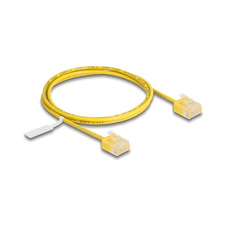 Delock - Patch kabel - RJ-45 (M) do RJ-45 (M) - 1 m - 2.6 mm - UTP - CAT 6 - lisovaný, tenký - žlutá