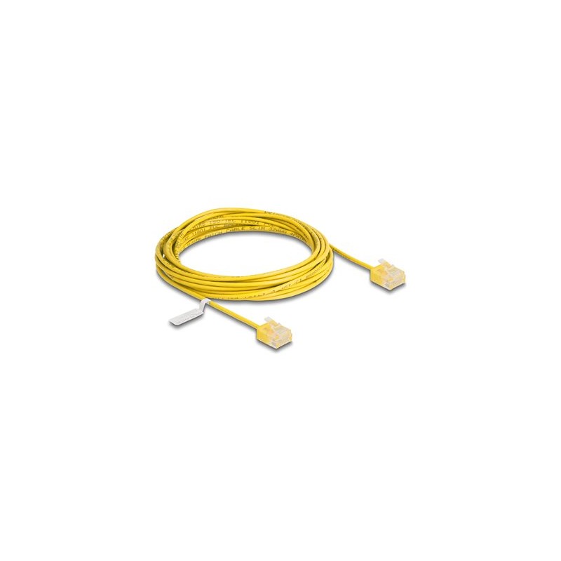 Delock - Patch kabel - RJ-45 (M) krátký do RJ-45 (M) krátký - 5 m - 2.6 mm - UTP - CAT 6 - ultra-tenký - žlutá