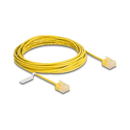 Delock - Patch kabel - RJ-45 (M) krátký do RJ-45 (M) krátký - 5 m - 2.6 mm - UTP - CAT 6 - ultra-tenký - žlutá
