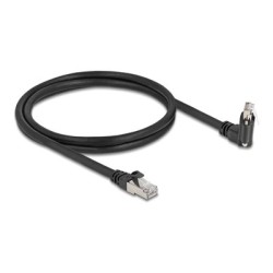 Delock - Sítový kabel - RJ-45 (M) do RJ-45 (M) úhlový, rotující, šroubovací - 1 m - 7 mm - S/FTP - CAT 6 - podpora Gigabit