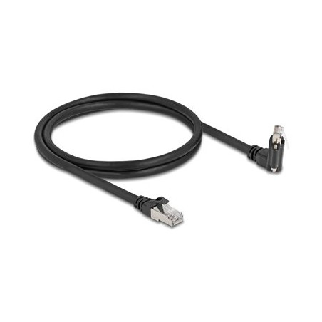 Delock - Sítový kabel - RJ-45 (M) do RJ-45 (M) úhlový, rotující, šroubovací - 1 m - 7 mm - S/FTP - CAT 6 - podpora Gigabit
