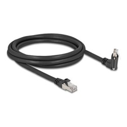 Delock - Sítový kabel - RJ-45 (M) rovné do RJ-45 (M) úhlový, rotující, šroubovací - 2 m - 7 mm - S/FTP - CAT 6 - provedení bez