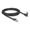 Delock - Sítový kabel - RJ-45 (M) rovné do RJ-45 (M) úhlový, rotující, šroubovací - 2 m - 7 mm - S/FTP - CAT 6 - provedení bez