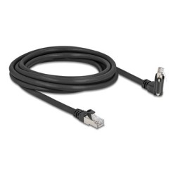 Delock - Sítový kabel - RJ-45 (M) do RJ-45 (M) úhlový, rotující, šroubovací - 3 m - 7 mm - S/FTP - CAT 6 - podpora Gigabit