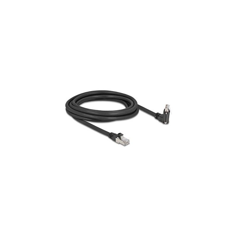 Delock - Sítový kabel - RJ-45 (M) do RJ-45 (M) úhlový, rotující, šroubovací - 3 m - 7 mm - S/FTP - CAT 6 - podpora Gigabit