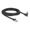 Delock - Sítový kabel - RJ-45 (M) do RJ-45 (M) úhlový, rotující, šroubovací - 3 m - 7 mm - S/FTP - CAT 6 - podpora Gigabit