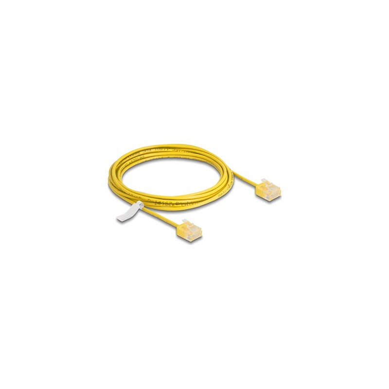 Delock - Patch kabel - RJ-45 (M) krátký do RJ-45 (M) krátký - 3 m - 2.6 mm - UTP - CAT 6 - lisovaný, ultra-tenký - žlutá