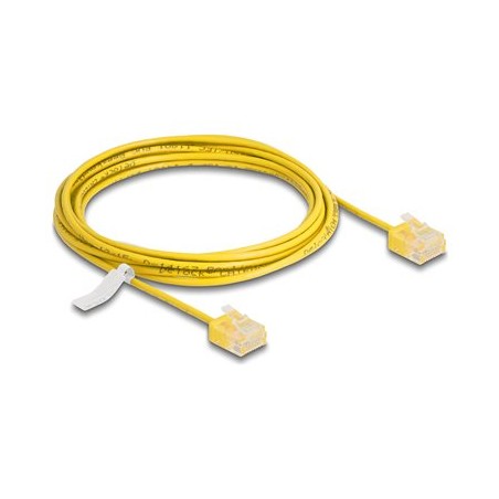 Delock - Patch kabel - RJ-45 (M) krátký do RJ-45 (M) krátký - 3 m - 2.6 mm - UTP - CAT 6 - lisovaný, ultra-tenký - žlutá