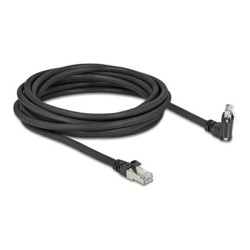 Delock - Sítový kabel - RJ-45 (M) do RJ-45 (M) úhlový, rotující, šroubovací - 5 m - 7 mm - S/FTP - CAT 6 - podpora Gigabit