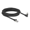 Delock - Sítový kabel - RJ-45 (M) do RJ-45 (M) úhlový, rotující, šroubovací - 5 m - 7 mm - S/FTP - CAT 6 - podpora Gigabit