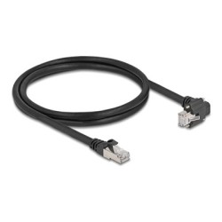 Delock - Sítový kabel - RJ-45 (M) do RJ-45 (M) úhlový, šroubovatelný - 1 m - 7 mm - S/FTP - CAT 6 - podpora Gigabit Ethernet