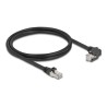 Delock - Sítový kabel - RJ-45 (M) do RJ-45 (M) úhlový, šroubovatelný - 1 m - 7 mm - S/FTP - CAT 6 - podpora Gigabit Ethernet