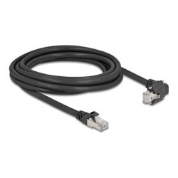 Delock - Sítový kabel - RJ-45 (M) rovné do RJ-45 (M) zkosené - 3 m - 7 mm - S/FTP - CAT 6 - provedení bez hrbolku, podpora