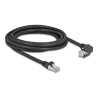 Delock - Sítový kabel - RJ-45 (M) rovné do RJ-45 (M) zkosené - 3 m - 7 mm - S/FTP - CAT 6 - provedení bez hrbolku, podpora