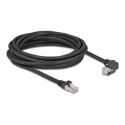 Delock - Sítový kabel - RJ-45 (M) do RJ-45 (M) zkosené - 5 m - 7 mm - S/FTP - CAT 6 - podpora Gigabit Ethernet - cerná