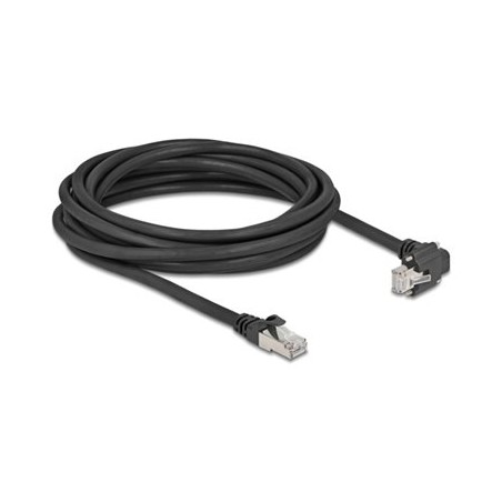 Delock - Sítový kabel - RJ-45 (M) do RJ-45 (M) zkosené - 5 m - 7 mm - S/FTP - CAT 6 - podpora Gigabit Ethernet - cerná