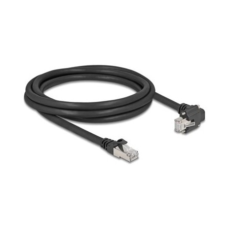 Delock - Sítový kabel - RJ-45 (M) do RJ-45 (M) zkosené - 2 m - 7 mm - S/FTP - CAT 6 - podpora Gigabit Ethernet - cerná