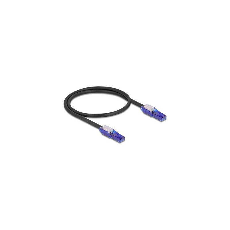 Delock - Sítový kabel - RJ-45 (M) úhel do RJ-45 (M) úhel - 50 cm - 6 mm - UTP - CAT 6 - neobsahuje halogen - cerná