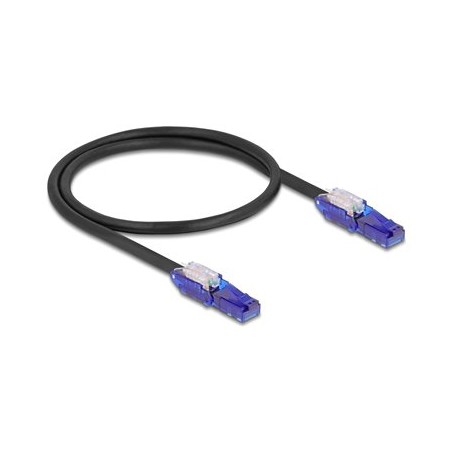 Delock - Sítový kabel - RJ-45 (M) úhel do RJ-45 (M) úhel - 50 cm - 6 mm - UTP - CAT 6 - neobsahuje halogen - cerná