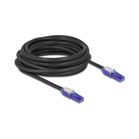 Delock - Sítový kabel - RJ-45 (M) 180° otocný do RJ-45 (M) 180° otocný - 7.5 m - 6 mm - UTP - CAT 6 - neobsahuje halogen - cerná