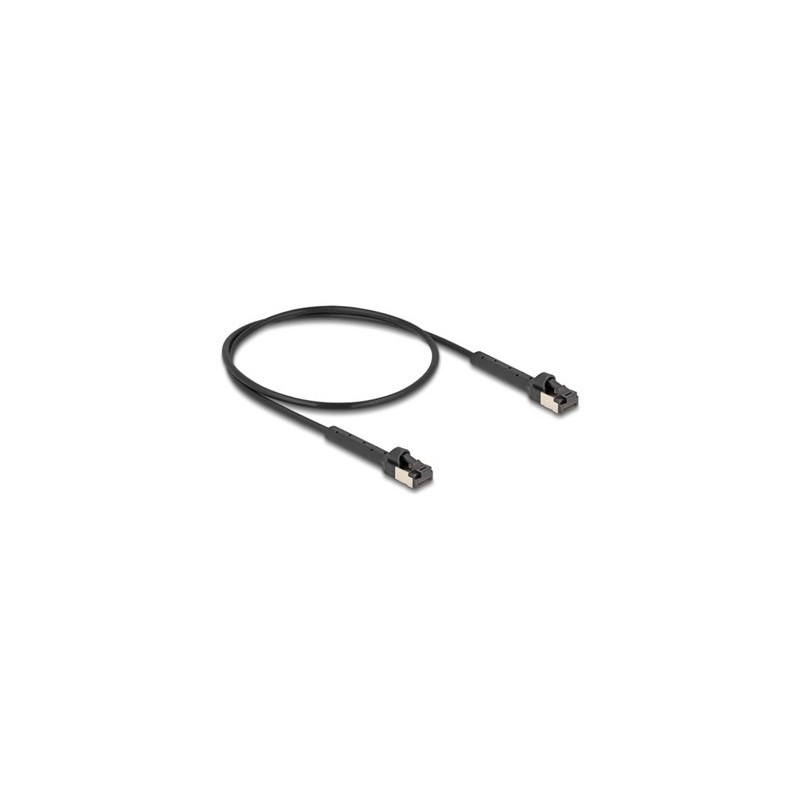 Delock - Patch kabel - RJ-45 (M) naklonený až do 60° do RJ-45 (M) naklonený až do 60° - 50 cm - 3.8 mm - U/FTP - CAT 6a
